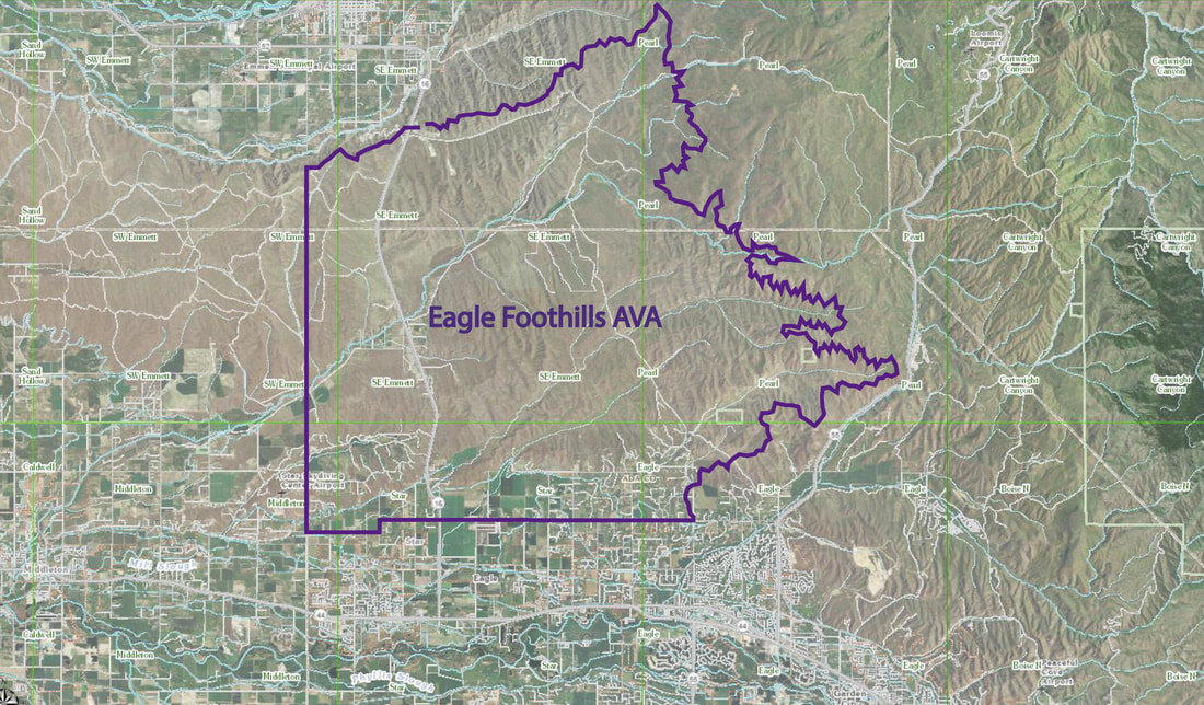 Eagle Foothills AVA boundary map