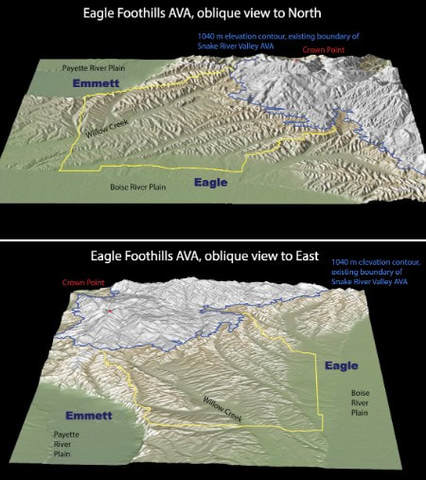 Eagle Foothills AVA boundary map